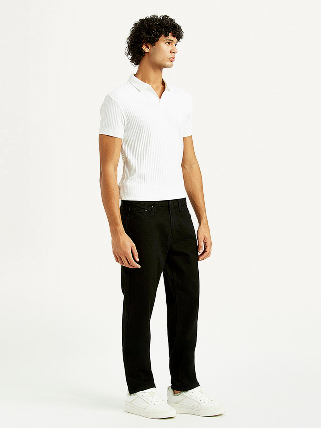 Men's 541 Black Athletic Tapered Fit Mid Rise Jeans - Side View