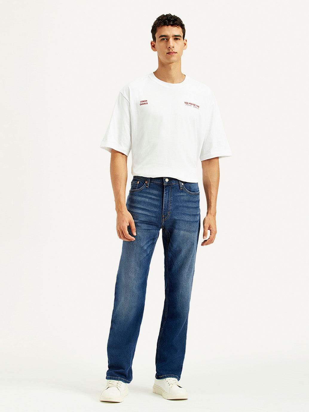 Men's 541 Blue Athletic Tapered Fit Mid Rise Jeans - Front View