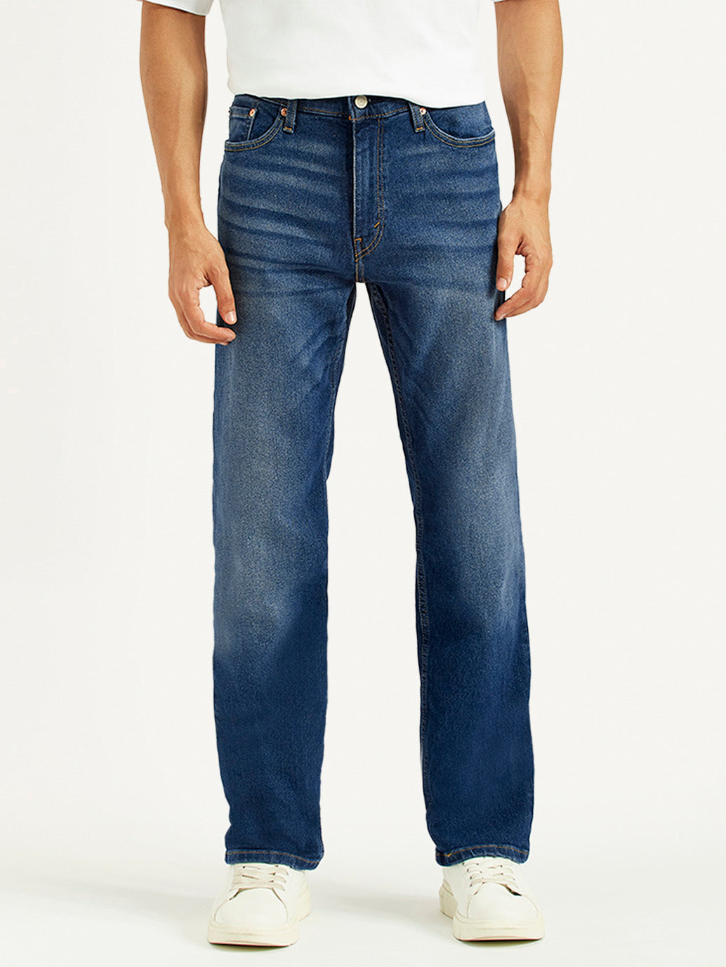 Men's 541 Blue Athletic Tapered Fit Mid Rise Jeans - Front View
