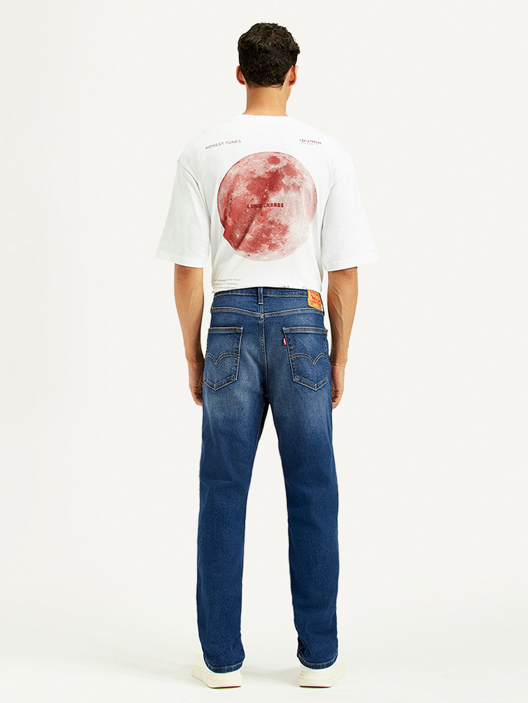 Men's 541 Blue Athletic Tapered Fit Mid Rise Jeans - Back View