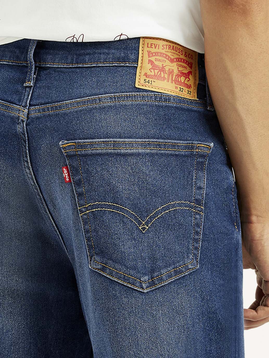 Men's 541 Blue Athletic Tapered Fit Mid Rise Jeans - Detail View