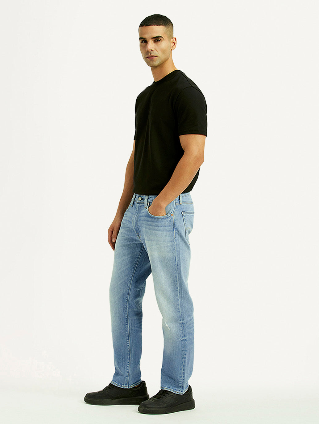 Men's 541 Light Blue Athletic Tapered Fit Mid Rise Jeans - Side View