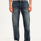 Men's Tinted 541 Navy Athletic Tapered Fit Mid Rise Selvedge Jeans - Front View