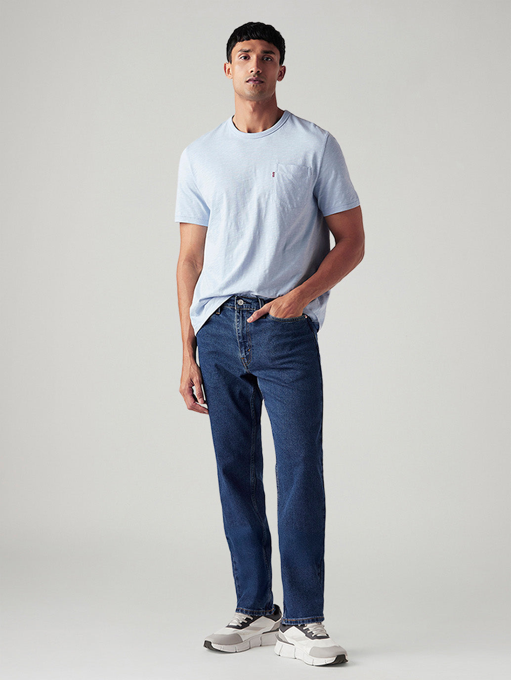 Men's 541 Blue Athletic Tapered Fit Mid Rise Jeans