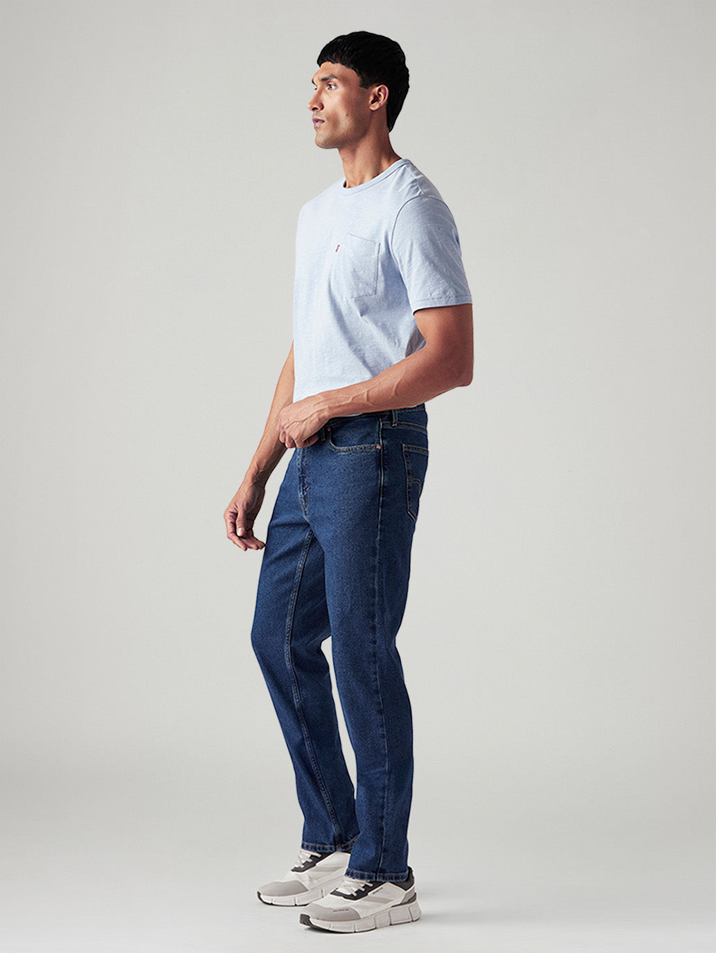 Men's 541 Blue Athletic Tapered Fit Mid Rise Jeans - Side View