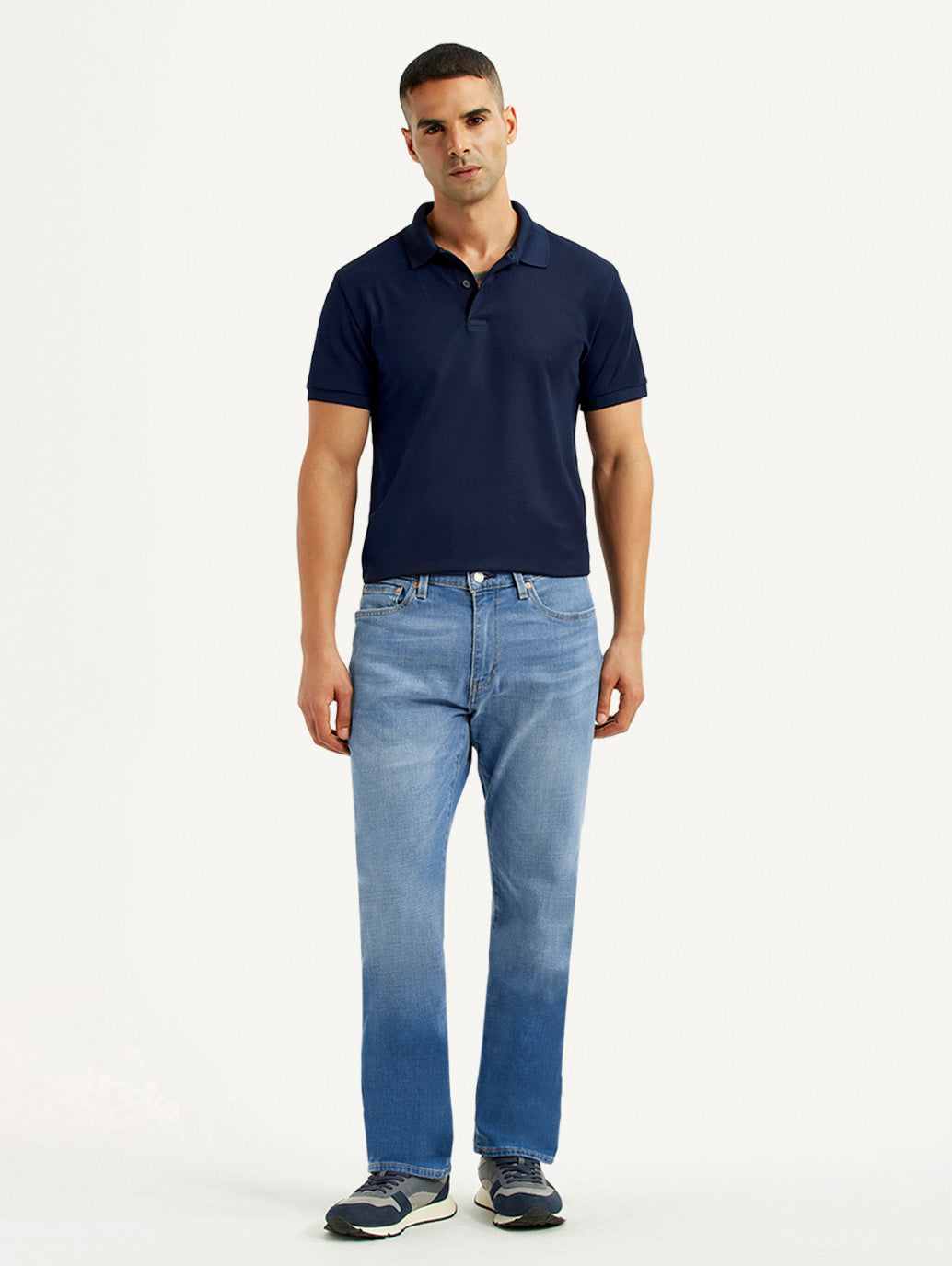 Men's 541 Light Blue Athletic Tapered Fit Mid Rise Jeans - Front View