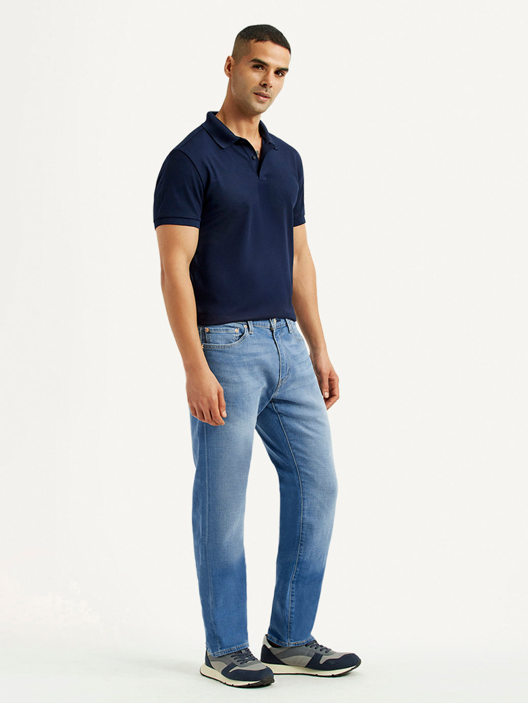 Men's 541 Light Blue Athletic Tapered Fit Mid Rise Jeans - Side View