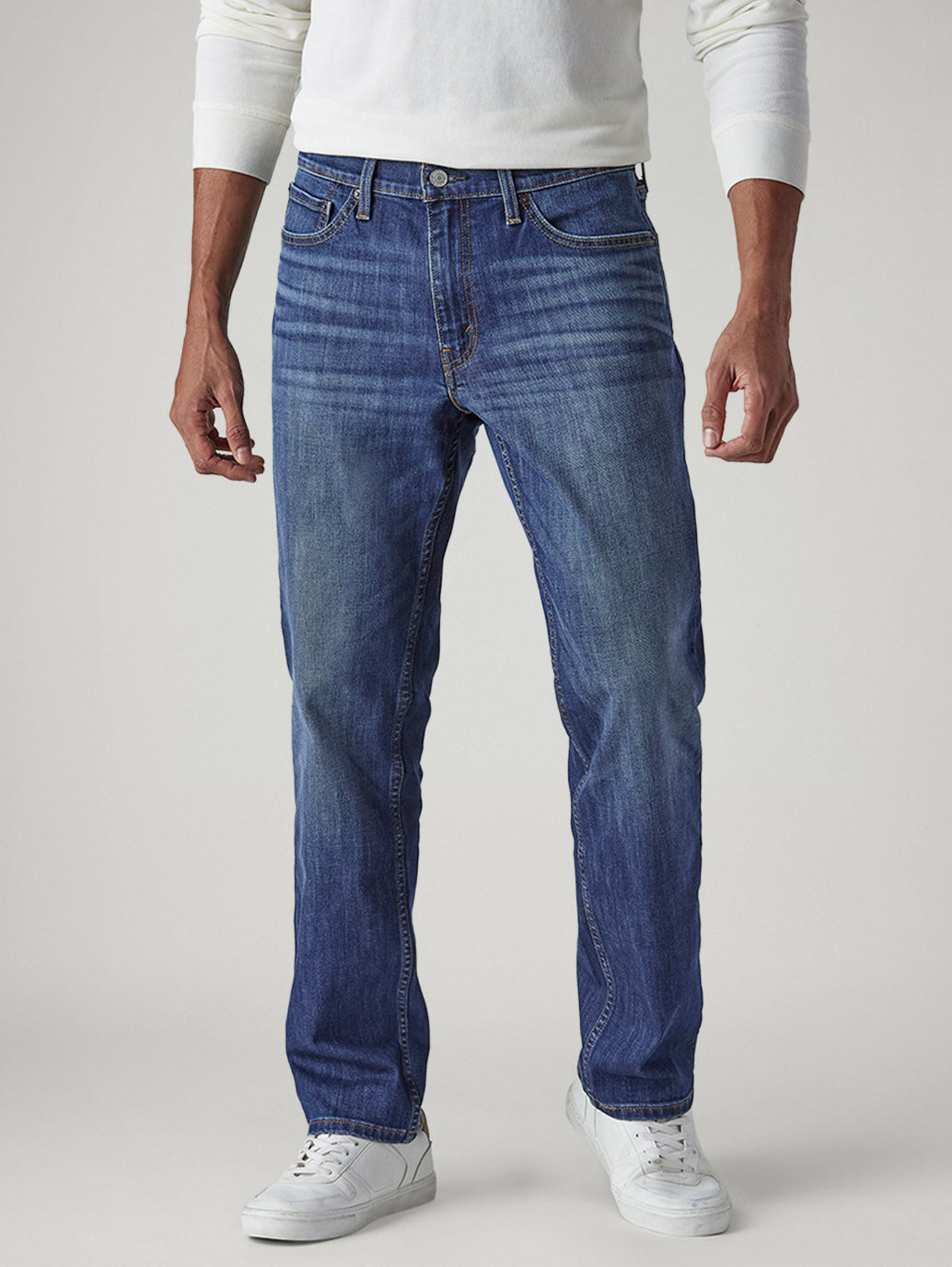 Men's 541 Med Indigo Athletic Tapered Fit Mid Rise Jeans - Front View