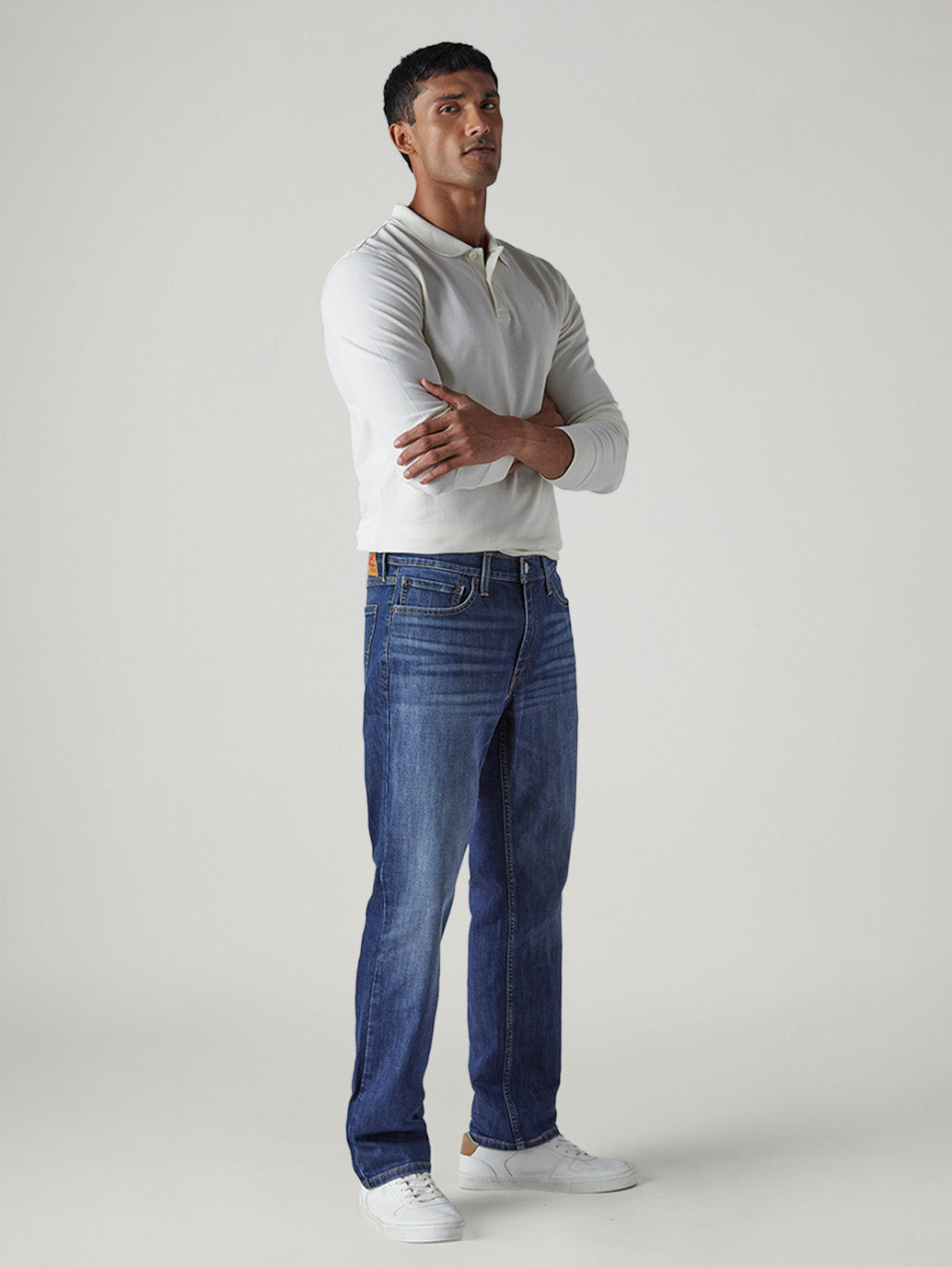 Men's 541 Med Indigo Athletic Tapered Fit Mid Rise Jeans - Side View