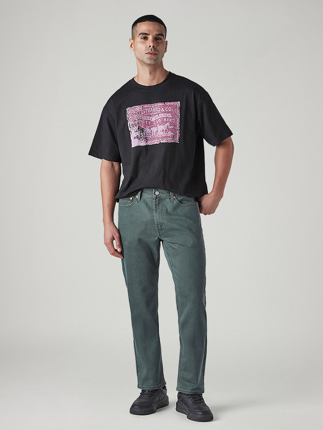 Men's 541 Green Athletic Tapered Fit Mid Rise Overdyed Jeans