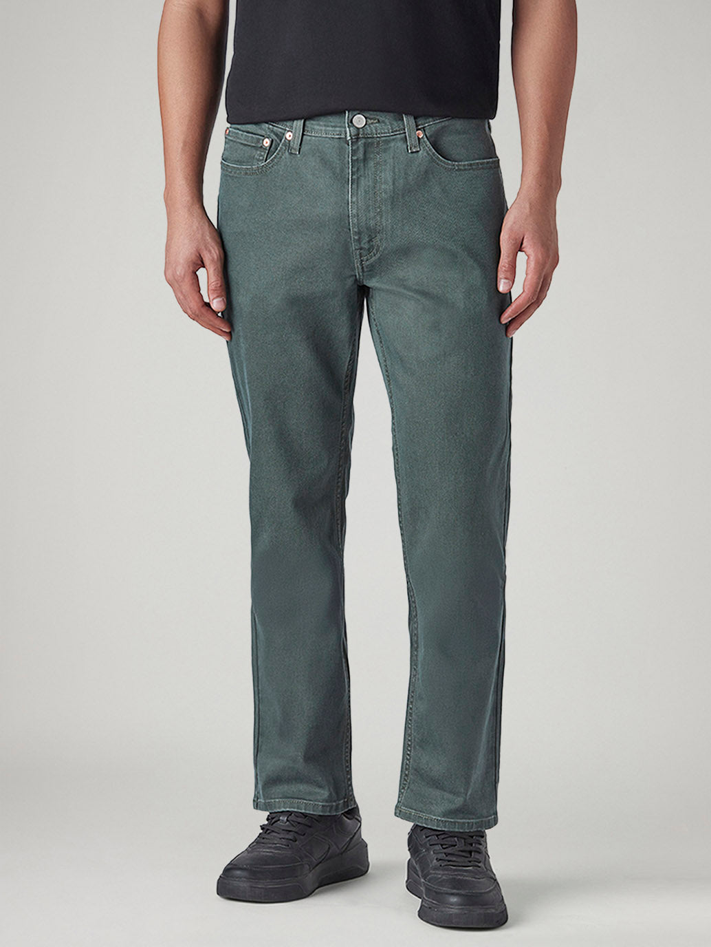 Men's 541 Green Athletic Tapered Fit Mid Rise Overdyed Jeans - Front View
