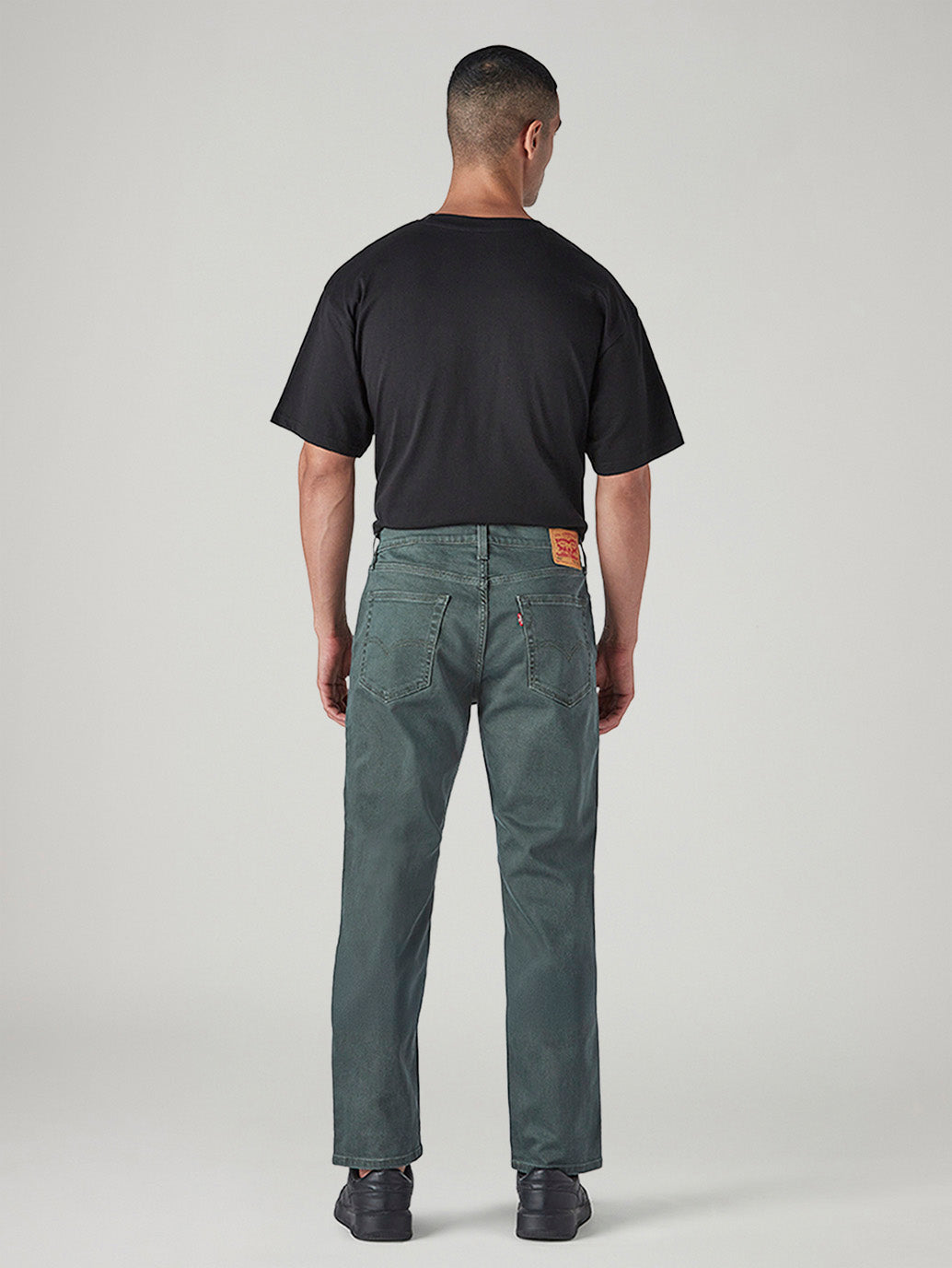 Men's 541 Green Athletic Tapered Fit Mid Rise Overdyed Jeans - Back View