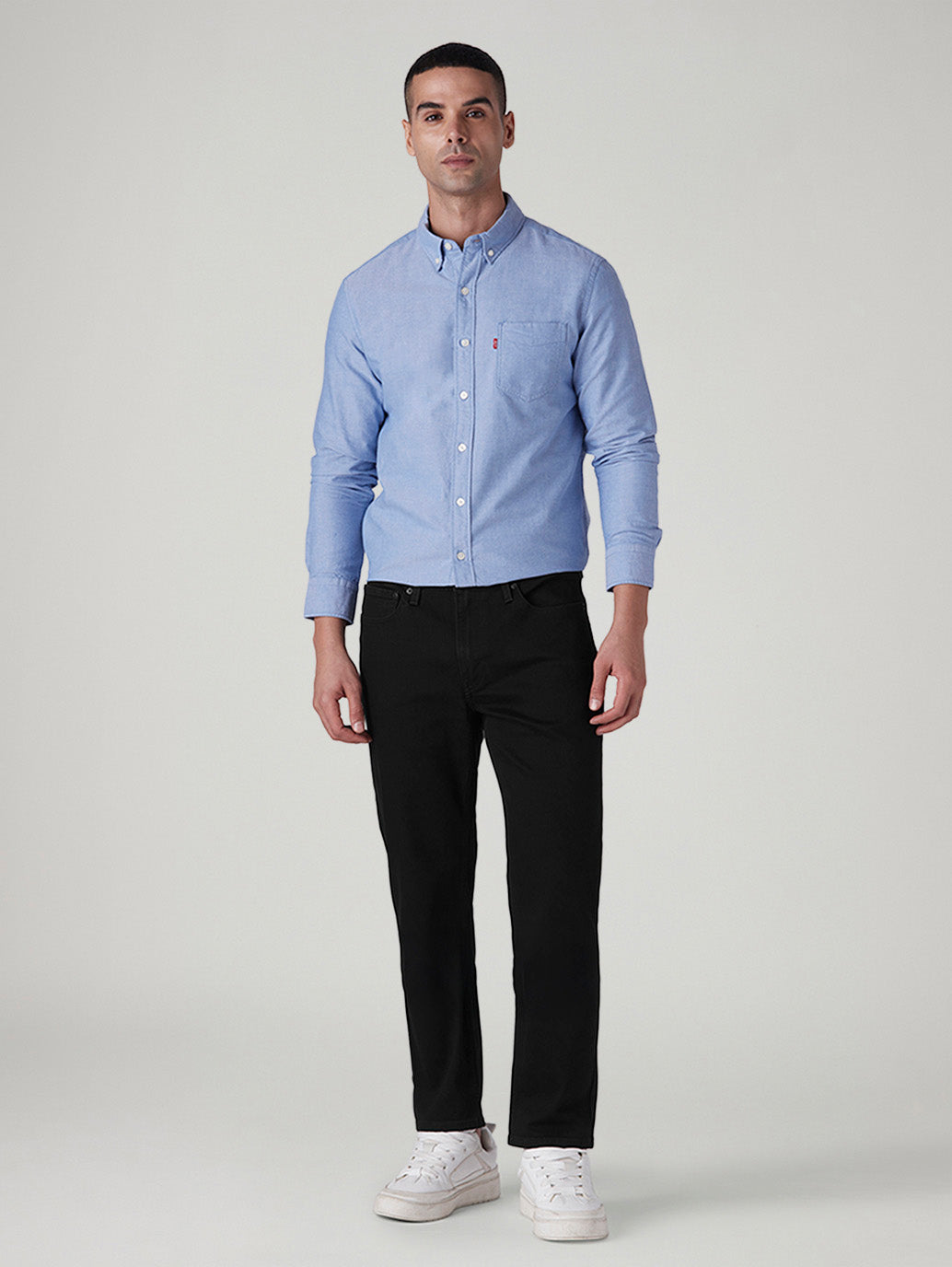 Men's 541 Black Tapered Fit Mid Rise Jeans - Front View