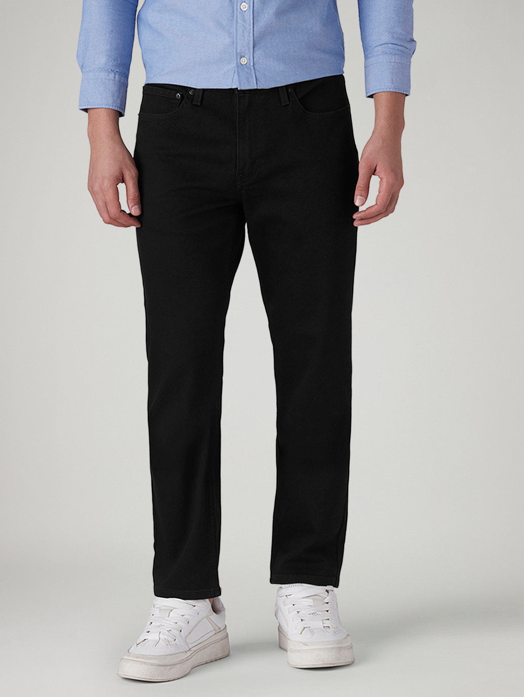 Men's 541 Black Tapered Fit Mid Rise Jeans - Front View