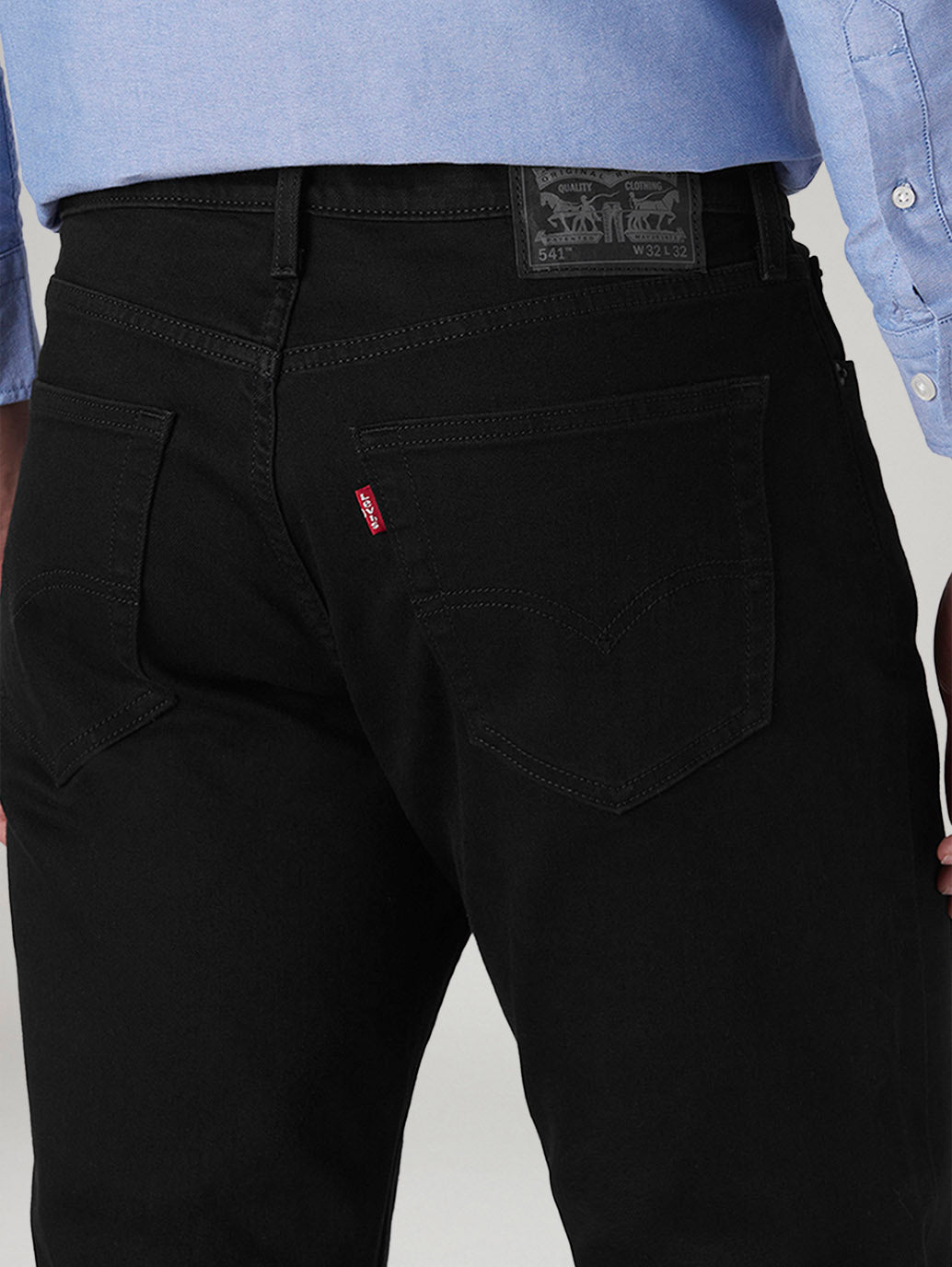 Men's 541 Black Tapered Fit Mid Rise Jeans - Detail View
