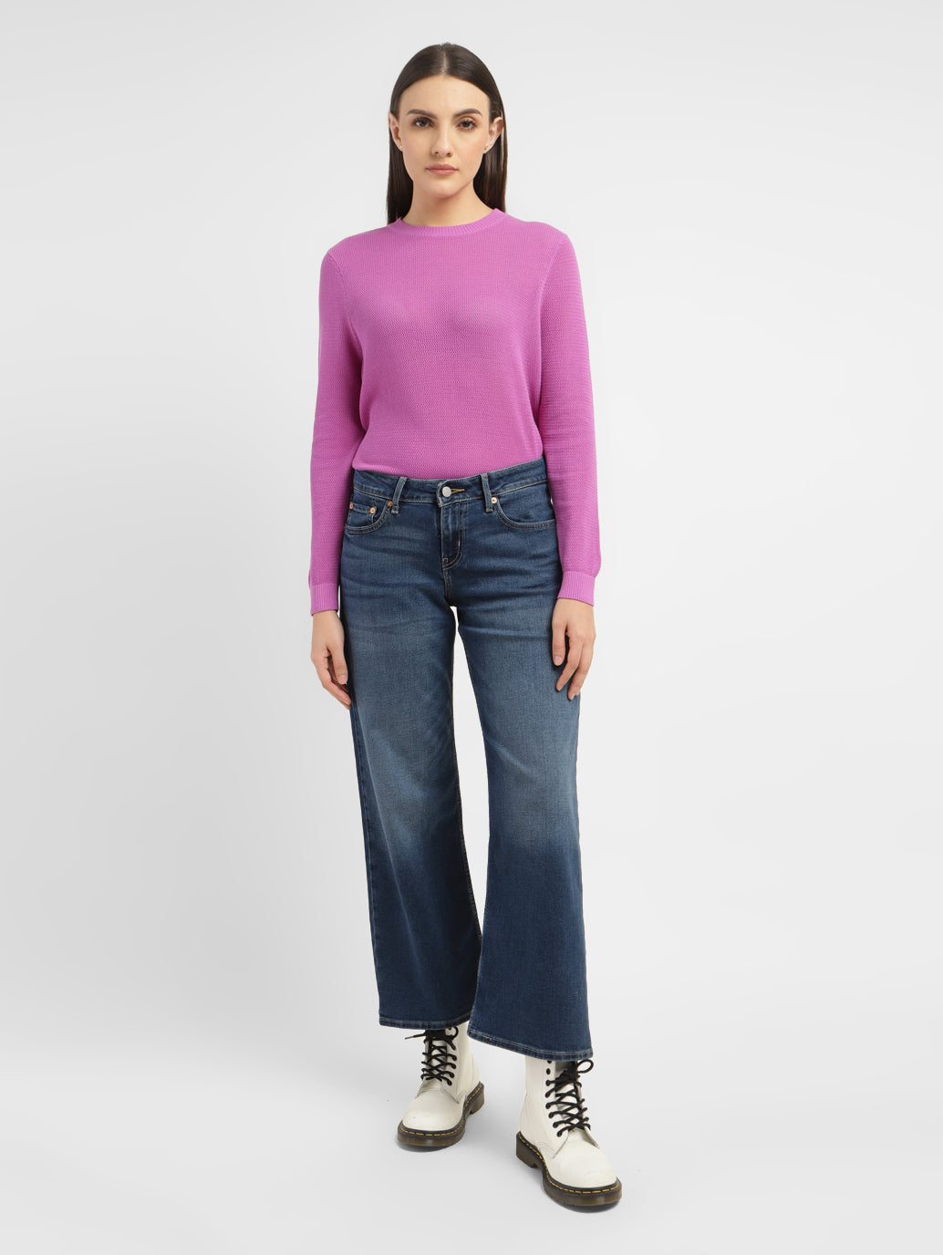 Women's Blue Loose Fit Low Rise Jeans - 49ad7f6c-41ae-49ad-94bc-fca50aaf3b06 View