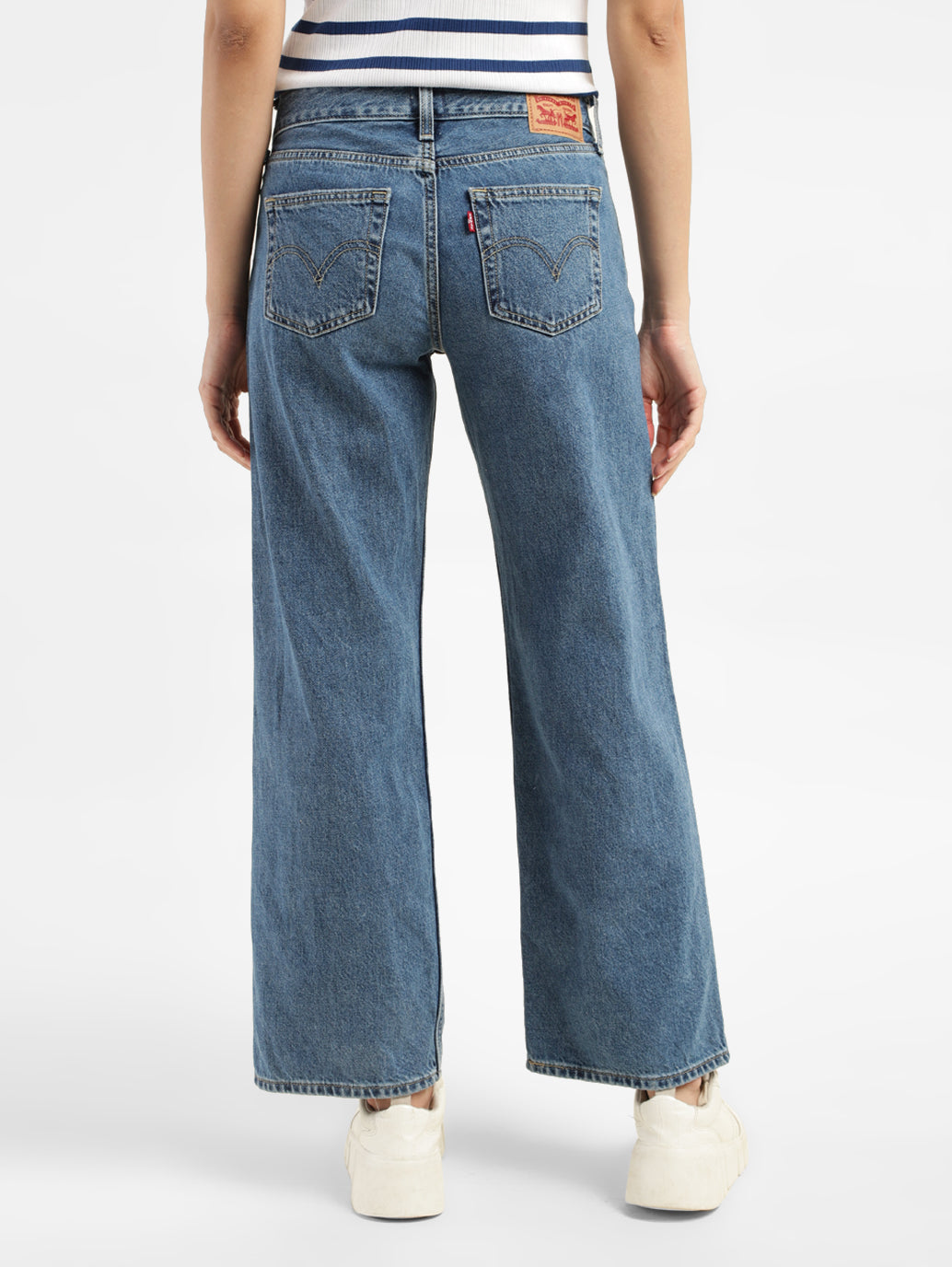 Women's Blue Loose Fit Low Rise Jeans - 2eff6476-befb-42a3-bbd7-888c45aaa385 View