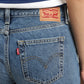 Women's Blue Loose Fit Low Rise Jeans - BackDetails View