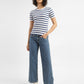 Women's Blue Loose Fit Low Rise Jeans - ModelFront View