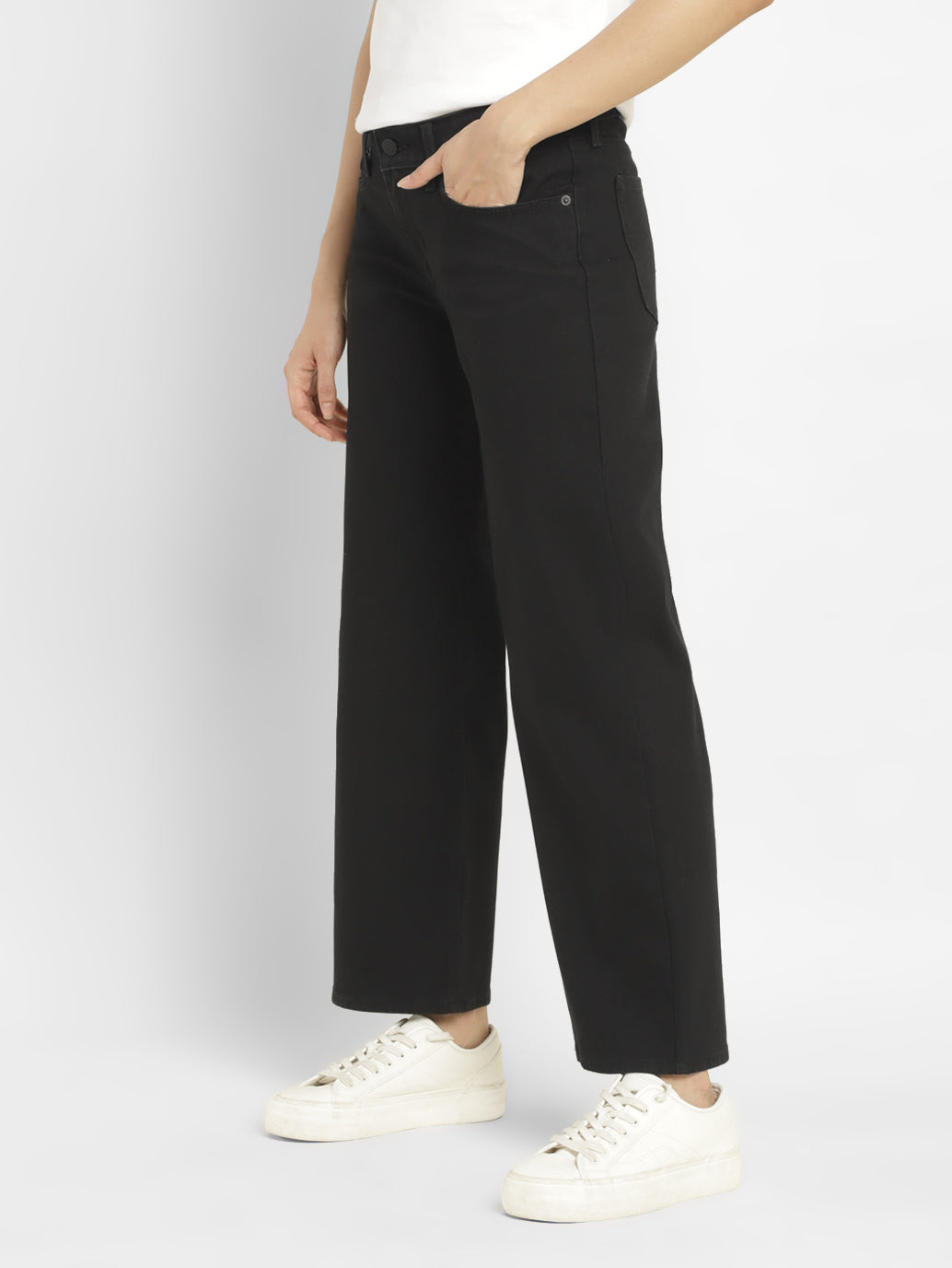 Women's Black Loose Fit High Rise Jeans - d6bda4d7-ef9a-48ef-9757-be636b272fa0 View