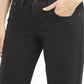 Women's Black Loose Fit High Rise Jeans - FrontDetails View
