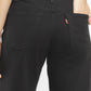 Women's Black Loose Fit High Rise Jeans - BackDetails View