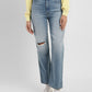 Women's Blue Ribcage Straight Fit High Rise Jeans - 2d672b1e-9562-41d1-bc21-8dbd0b3e2b27 View