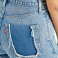 Women's Blue Ribcage Straight Fit High Rise Jeans - Detail View