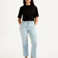 Women's Light Blue Ribcage Straight Fit High Rise Jeans - Front View