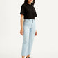 Women's Light Blue Ribcage Straight Fit High Rise Jeans - Side View