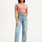 Women's Light Indigo Ribcage Straight Fit High Rise Jeans - Front View