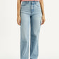 Women's Light Indigo Ribcage Straight Fit High Rise Jeans - Front View