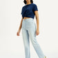 Women's Light Blue Ribcage Straight Fit High Rise Jeans - Styleshot View