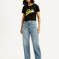 Women's Light Blue Ribcage Straight Fit High Rise Jeans - Front View