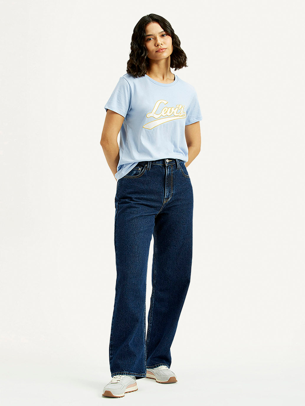Women's Indigo Ribcage Straight Fit High Rise Jeans