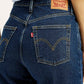 Women's Indigo Ribcage Straight Fit High Rise Jeans - Detail View