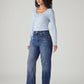 Women's Blue Ribcage Straight Fit High Rise Jeans - Side View