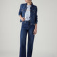Women's Dark Indigo Ribcage Straight Fit High Rise Jeans - Styleshot View