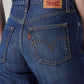 Women's Dark Indigo Ribcage Straight Fit High Rise Jeans - Detail View