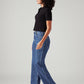 Women's Blue Ribcage Straight Fit High Rise Jeans - Side View