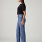 Women's Blue Ribcage Straight Fit High Rise Jeans - Side View