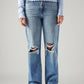 Women's Light Blue Ribcage Straight Fit High Rise Jeans - Front View
