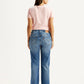 Women's Ribcage Straight Fit Blue High Rise Jeans - Back View
