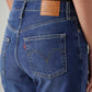 Women's Blue Ribcage Straight Fit High Rise Jeans - Detail View