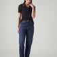 Women's Indigo Ribcage Straight Fit High Rise Jeans - Styleshot View