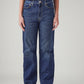 Women's Indigo Ribcage Straight Fit High Rise Jeans - Front View