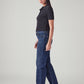 Women's Indigo Ribcage Straight Fit High Rise Jeans - Side View
