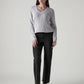 Women's Black Ribcage Straight Fit High Rise Jeans - Front View