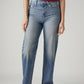 Women's Light Blue Ribcage Straight Fit High Rise Jeans - Front View