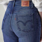 Women's Blue Ribcage Straight Fit High Rise Jeans - 20 View